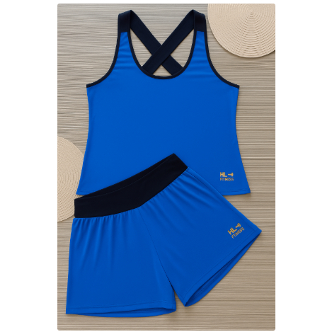 Conjunto Feminino G ao Plus Size– Regata Dry Fit + Bermuda Dupla c/ Bolso | Academia & Corrida