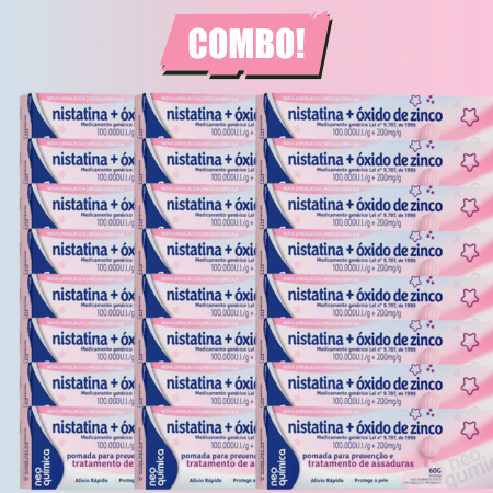 Kit Atacado 24 Pomada para Assaduras Nistatina + Óxido de Zinco 60g Neo Quimica