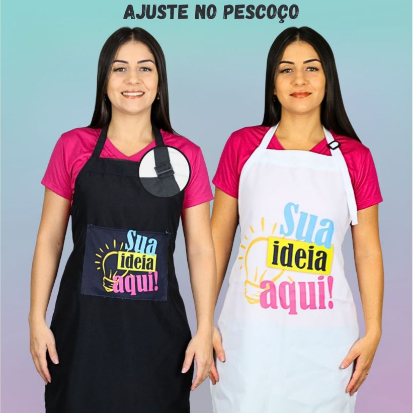 Avental Personalizado Logomarca do seu jeito Estampado Unisex Tecido Oxford Profissional com ajuste. em Oferta na Shopee