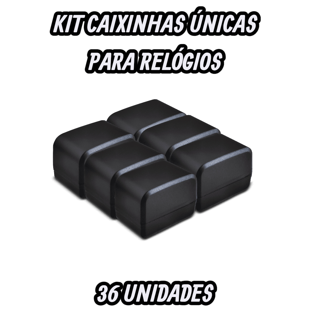 Caixinha Para Relógio Kit com 36 Unidades Maletinhas Únicas para Relógios com Suporte Ajustável