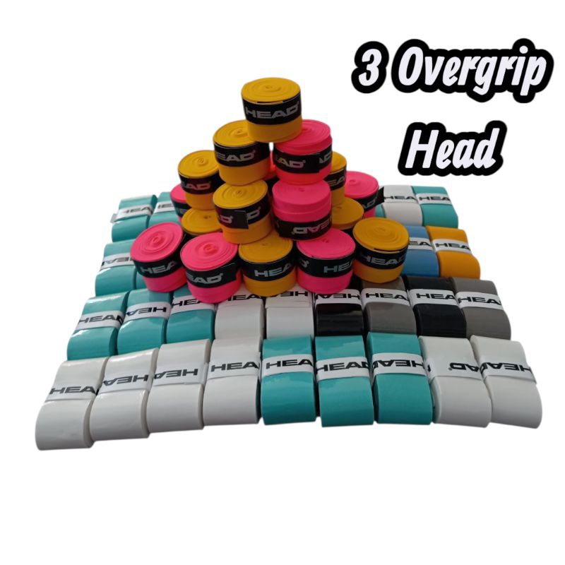 Kit Overgrip 3 unidades, Grip raquete de Beach Tennis, Tenis, Padel,Badminton (Cores Variadas )