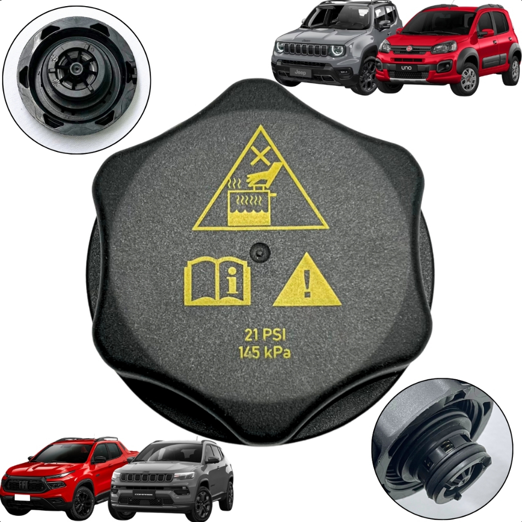 Tampa Reservatório Água Original Fiat Toro Jeep Renegade Compass Argo Cronos Mobi Uno Pulse Fastback em Oferta na Shopee