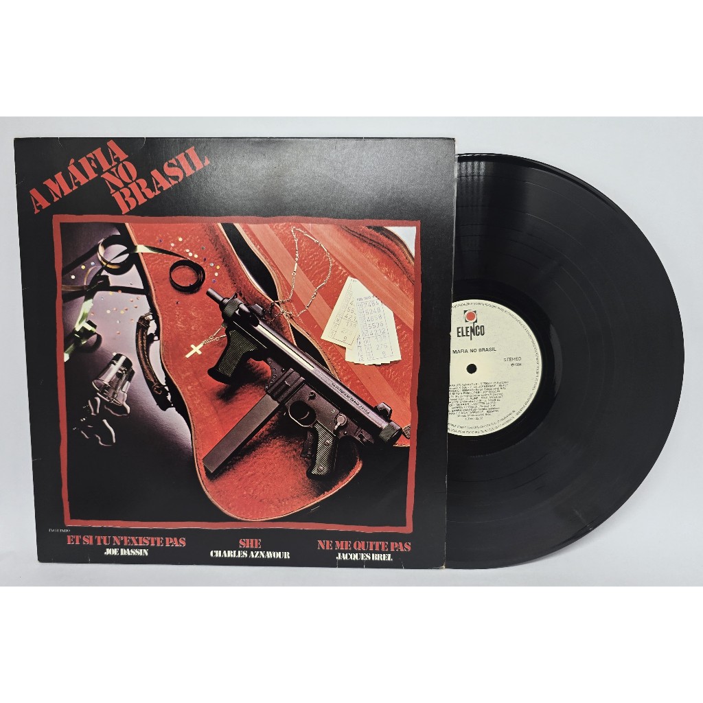 A Máfia No Brasil - Elenco1984 - LP Vinil Disco - Charles Aznavour, Paul Mauriat, Serge Gainsbourg, Toots Thielemans...