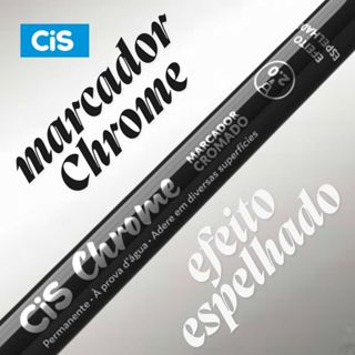 Marcador Cromado Permanente CIS Crome - Caneta c/efeito espelhado ponta 2.0mm CHROME em Oferta na Shopee