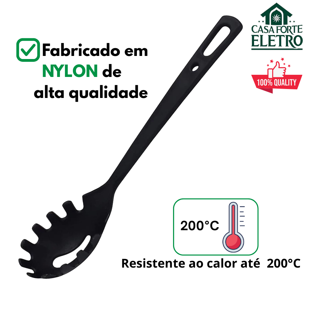 Pegador De Massa, Macarrão Nylon 28 cm Resistente Calor 200°C - Qualidade Premium - Primeira linha