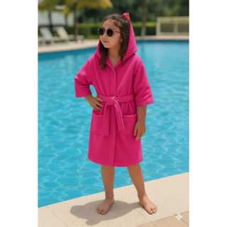 Roupão Infantil Saída de Praia e Piscina Com Capuz em Oferta na Shopee