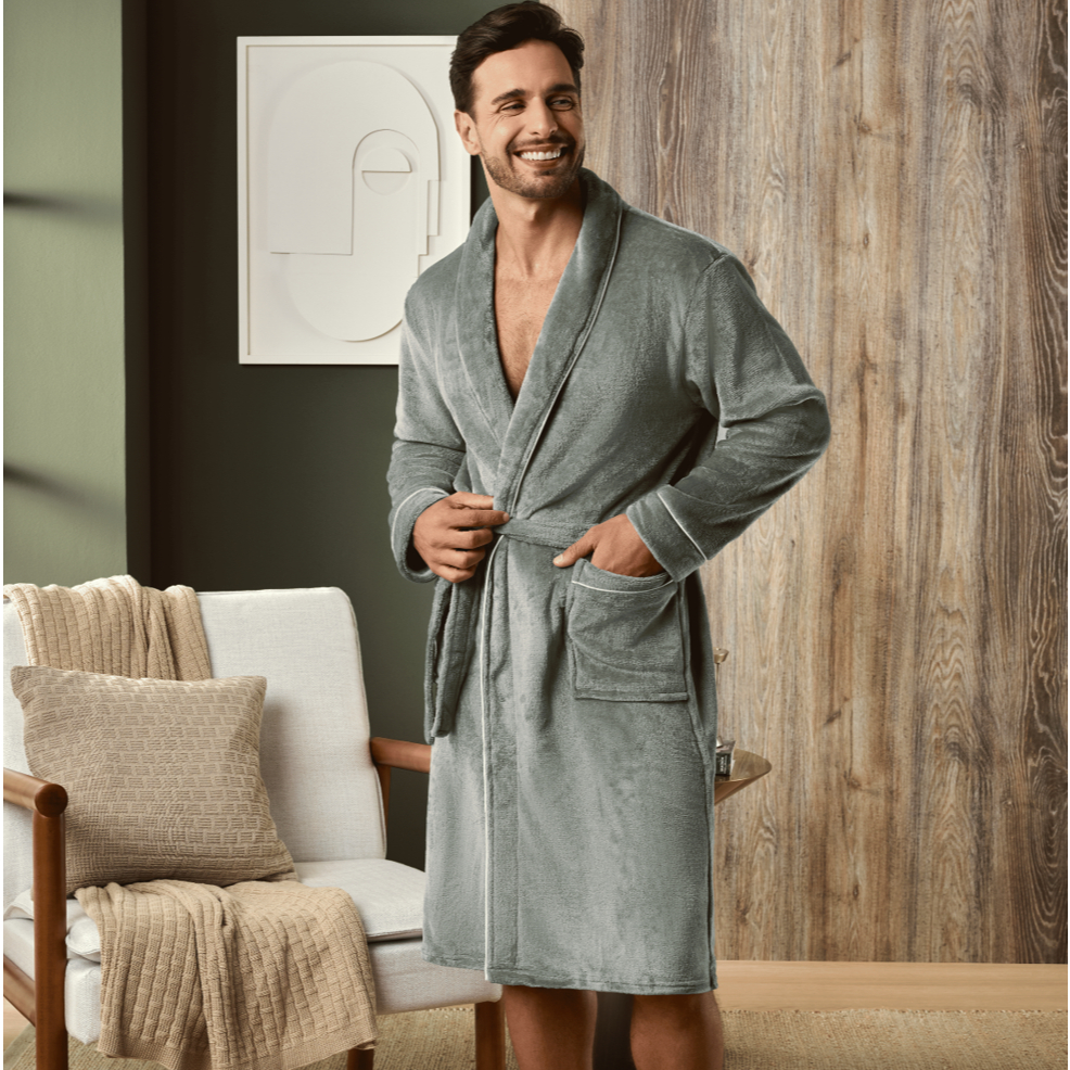 Roupão Golden Banho Adulto Unissex Microfibra Flannel Toque Macio Premium Appel