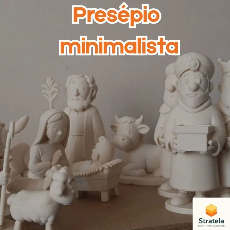 Presépio minimalista e moderno | sagrada família | Reis magos, menino Jesus, Maria e José, manjedoura