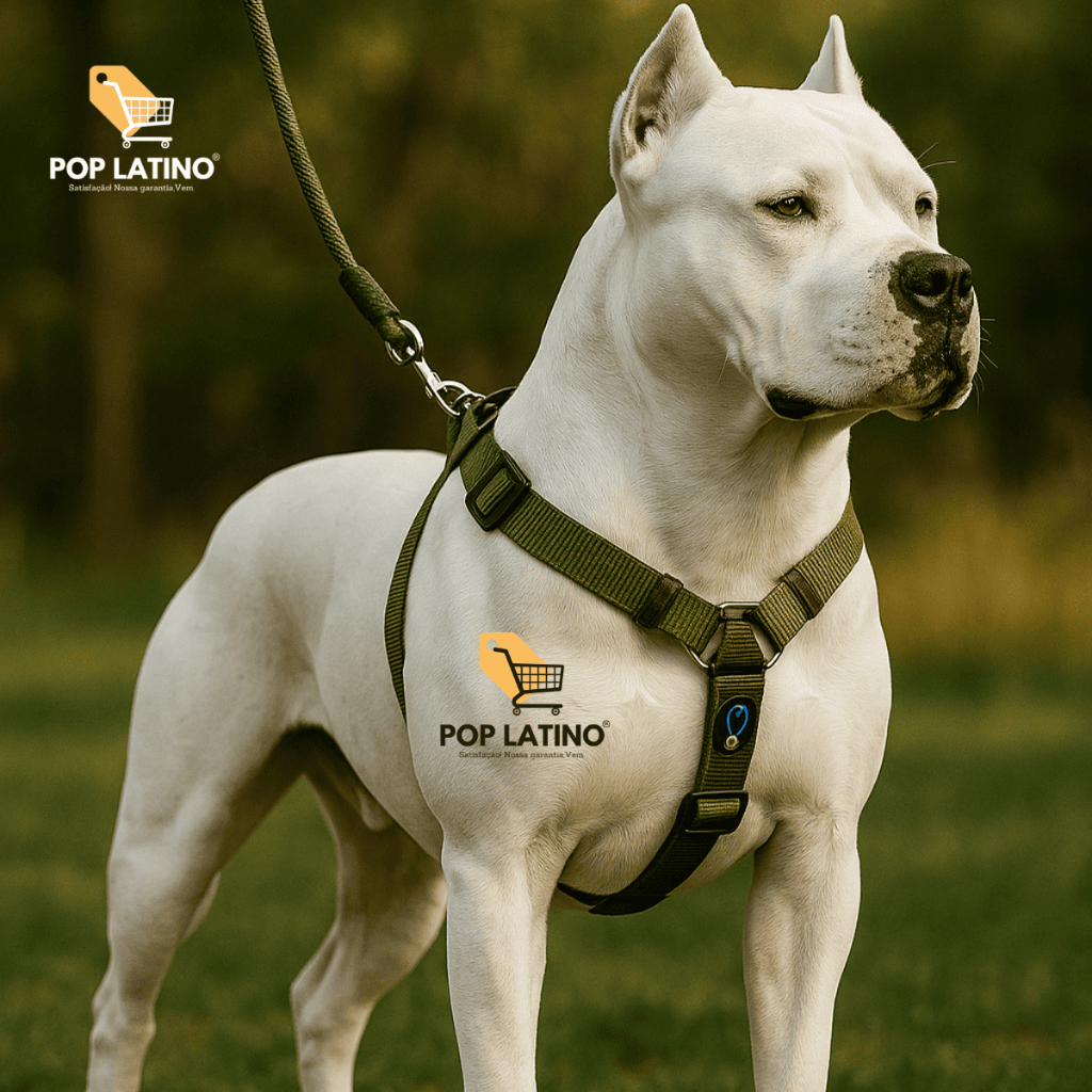 Linda Coleira Peitoral Para Cachorro Cães Pitbull + Guia Verde Militar - Pet, Cão, Pet shop