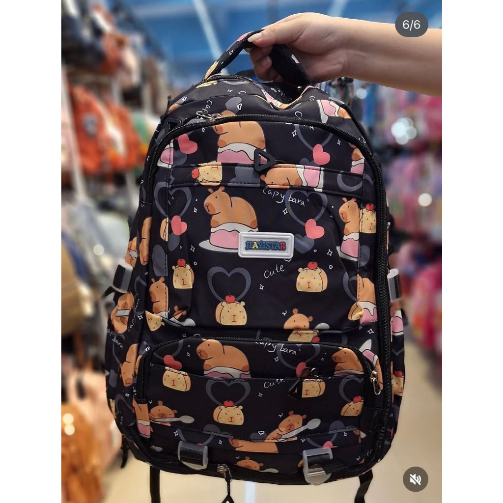 Mochila impermeável de Capivara, mochila casual e fofa, reforçada e com grande capacidade