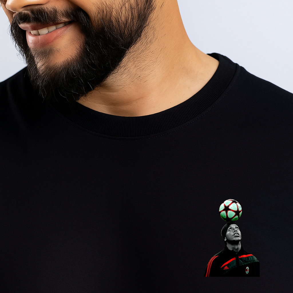 Camiseta Ronaldinho Gaúcho Minimalista Milan 100% Algodão Unissex