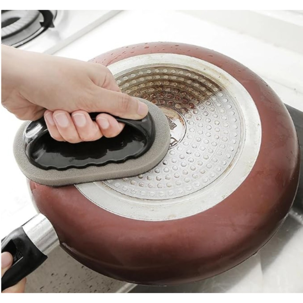 Esponja Com Pegador Para Limpeza Pesada Cozinha Para Panelas, Grades e Superfícies Difíceis