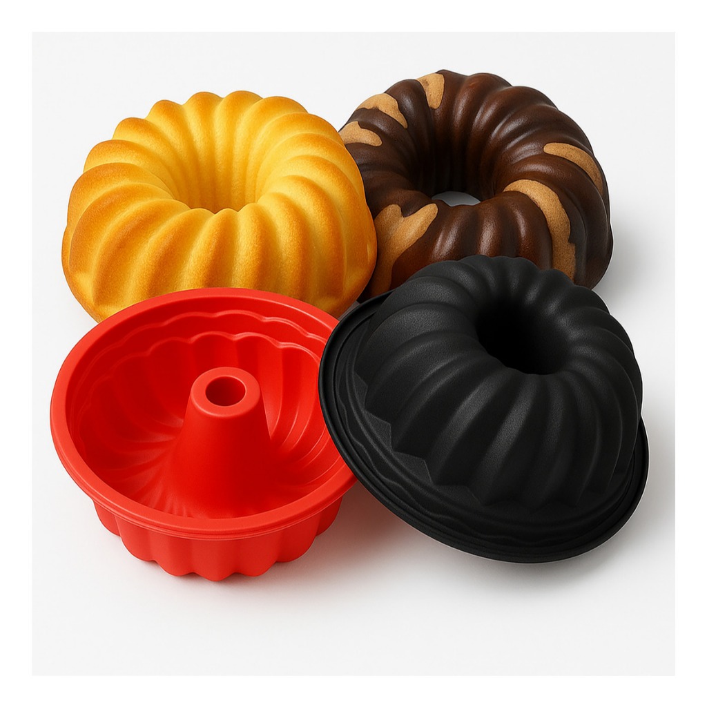 Forma De Silicone Mini Pudim Bolo Redonda Air Fryer Forno Bolinho