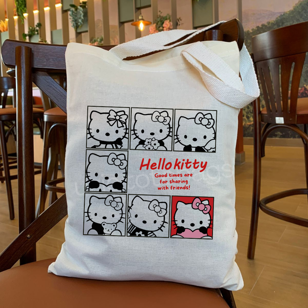 Bolsa Ecobag Sacola Ecológica 30x40 Hello Kitty 100% Algodão Cru Versátil Pratica em Oferta na Shopee