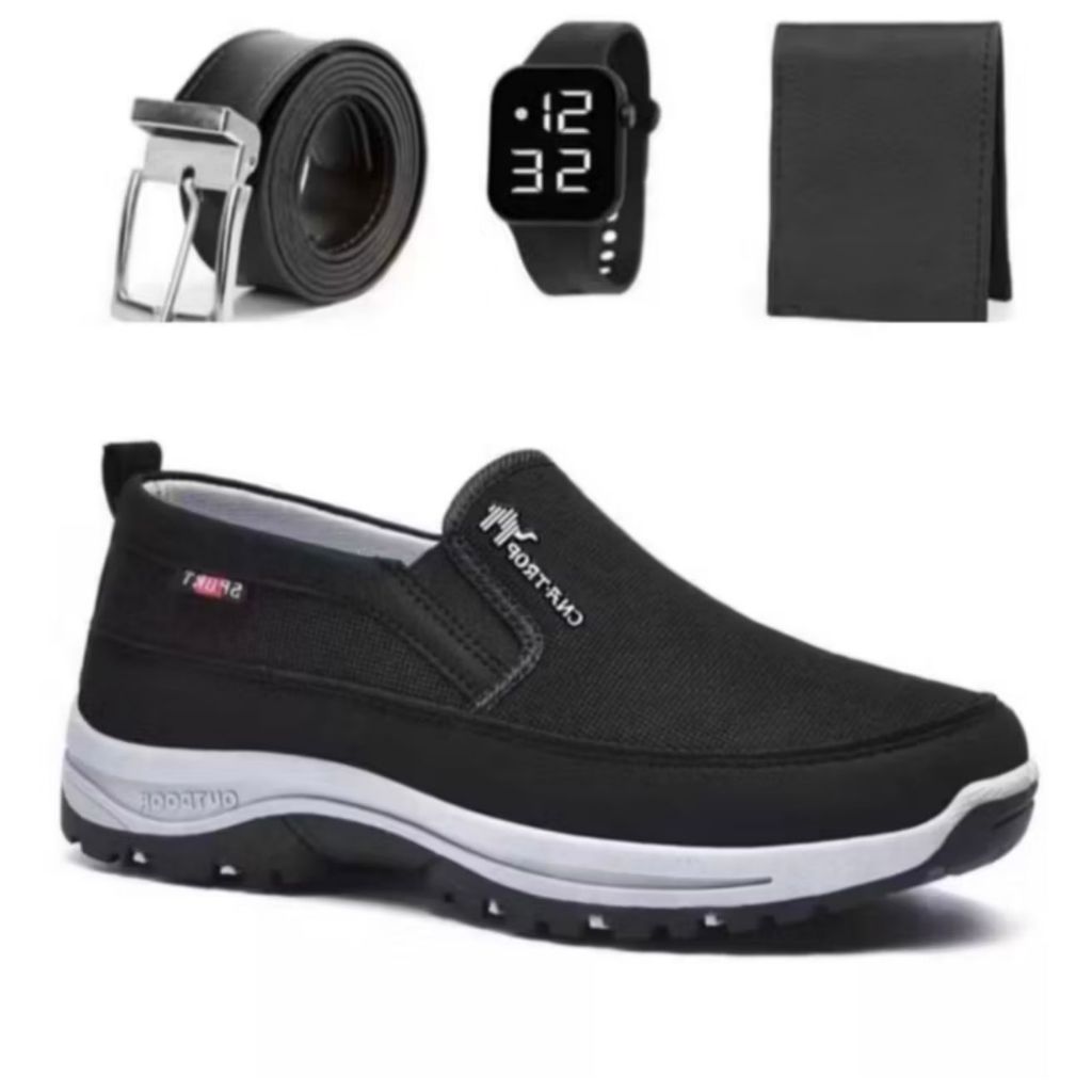 Kit Tênis Mocassin Masculino Sem Cadarço + Cinto + Carteira + Relógio – Confortável, Leve e Estiloso para o Dia a Dia em Oferta na Shopee