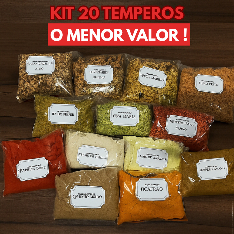 Kit com 20 temperos Premium - Cozinha completa Kit com 20 temperos Premium - Cozinha completa