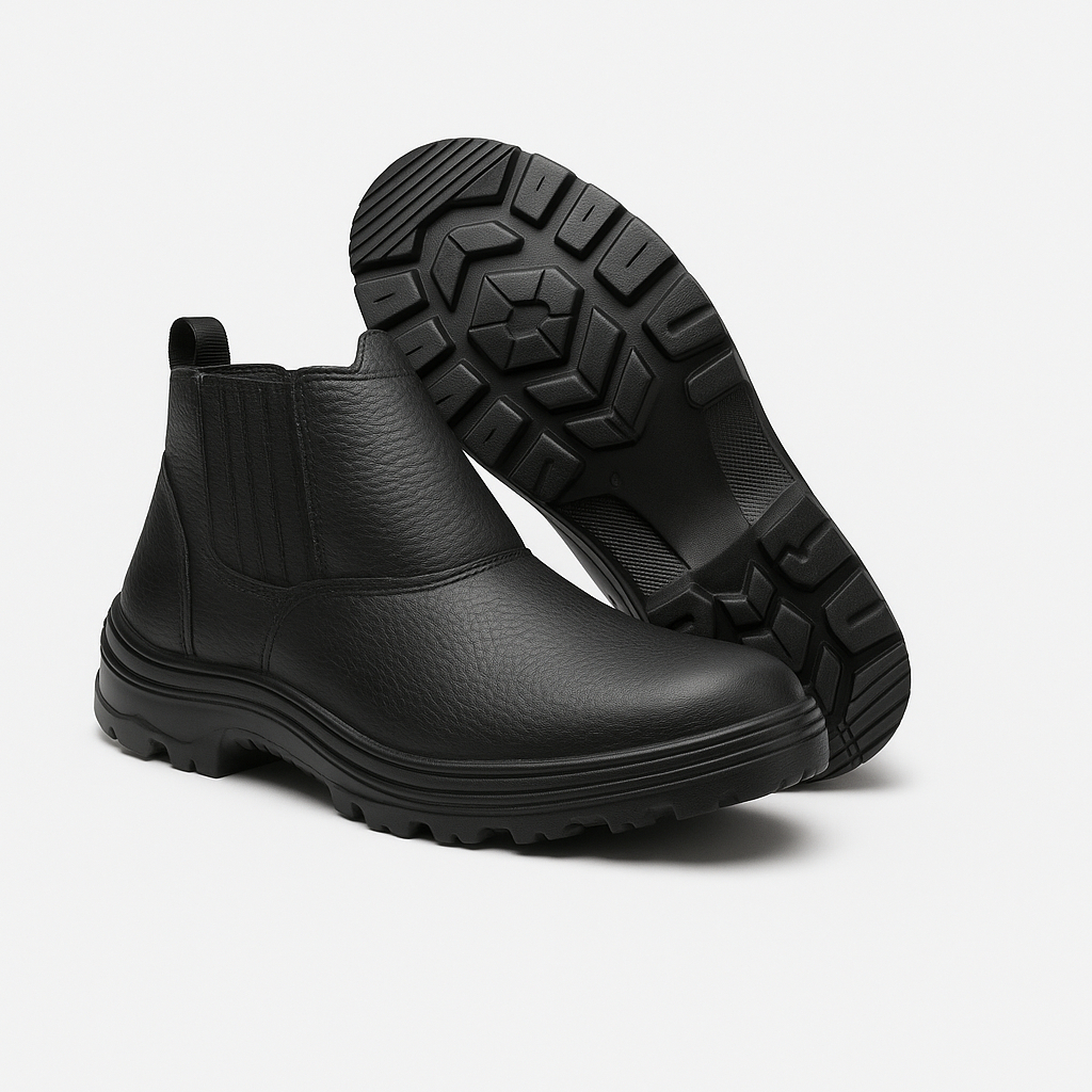 Botina de segurança promoção elastico em couro legitimo biqueira com CA em Oferta na Shopee