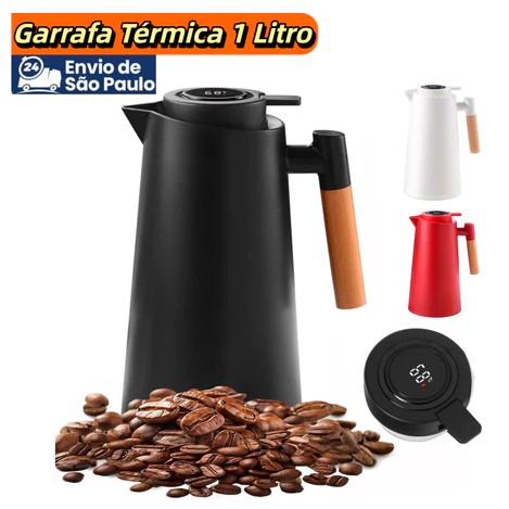 Garrafa Térmica 1 Litro com Design Moderno e Termômetro de LED Perfeito Para Chás e Café  -- LUIZA em Oferta na Shopee