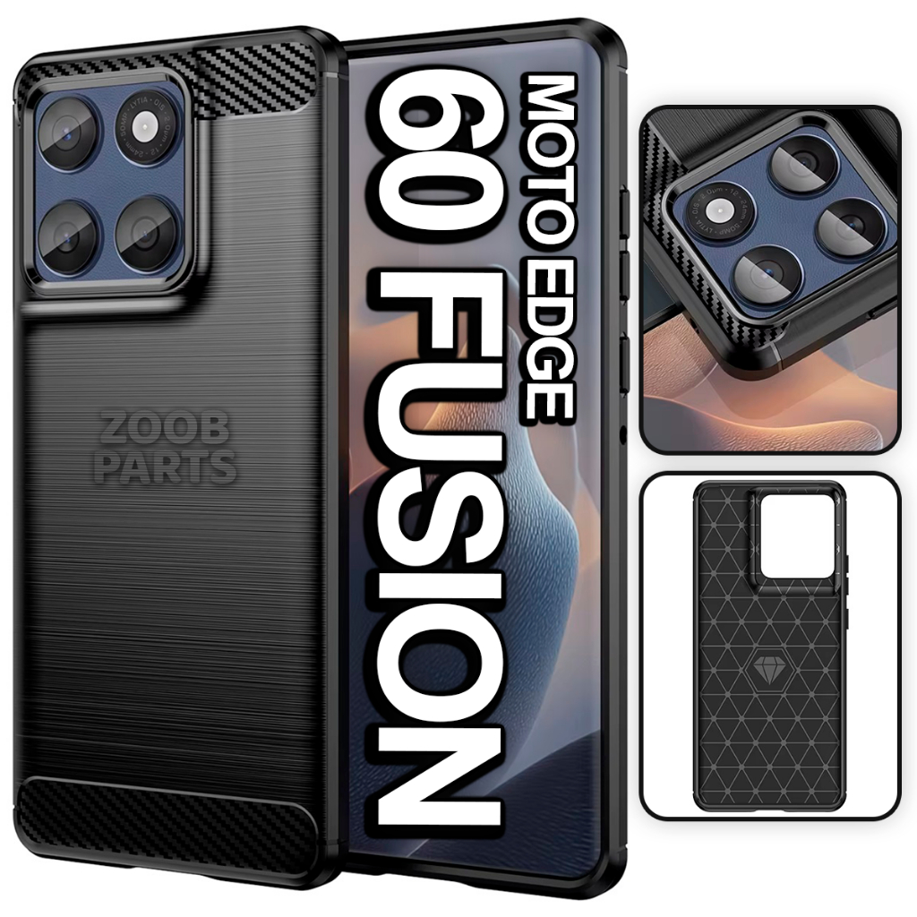 Capa Capinha Case Motorola Moto Edge 60 Fusion XT2503 Carbon Fiber Matte Texture