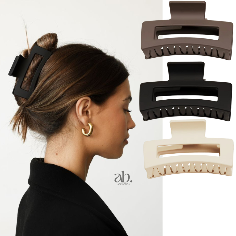 Piranha Grande de Cabelo Clip Grampo Presilha Diferente Pregadeira  Retangular Média Colorida em Oferta na Shopee