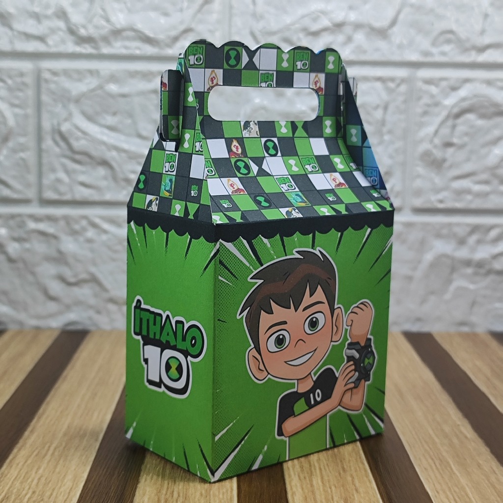 Caixa maletinha personalizada BEN 10 lembrancinha de festas de aniversário personalizados PEGUE E MONTE