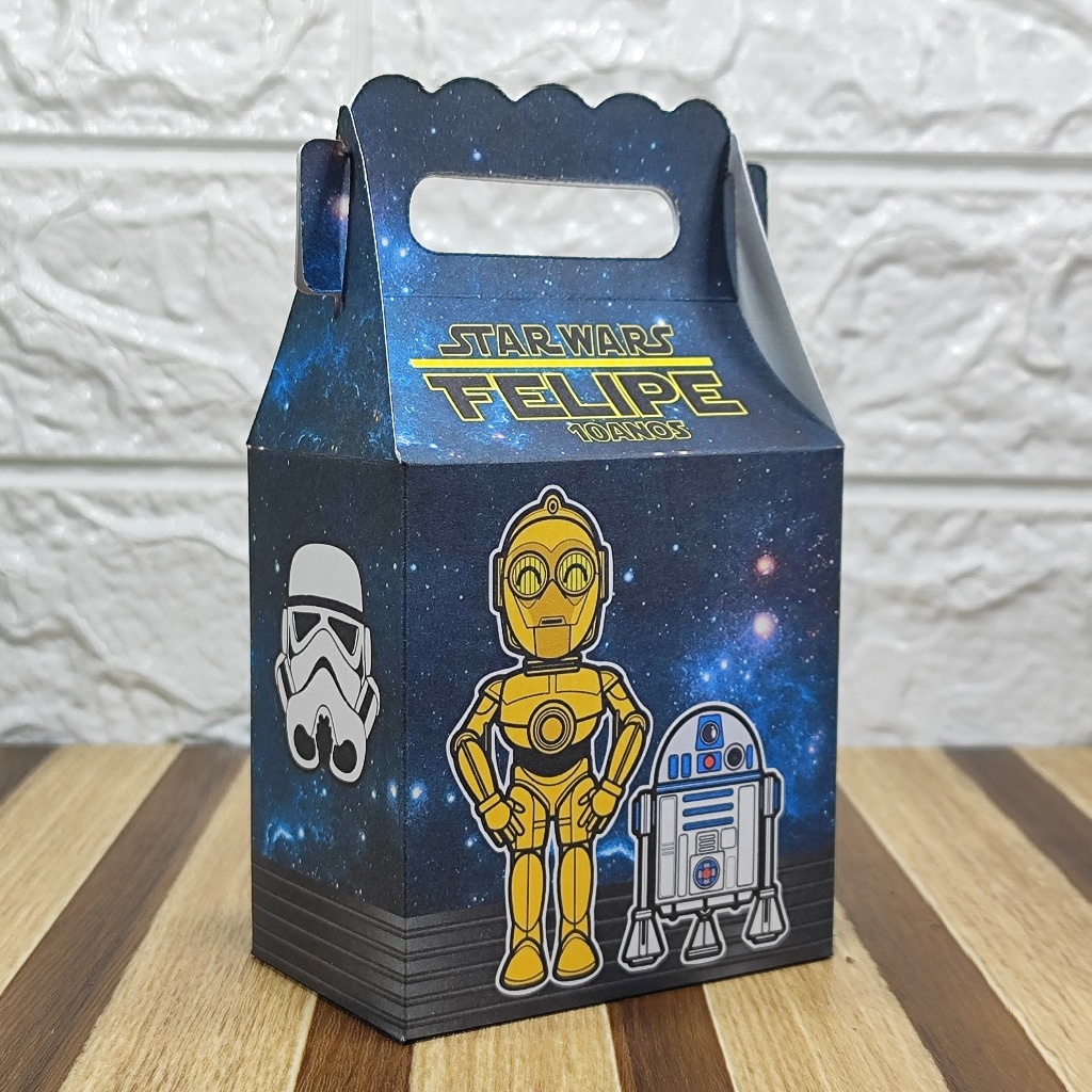 Caixa maletinha personalizada STAR WARS lembrancinha de festas de aniversário personalizados PEGUE E MONTE
