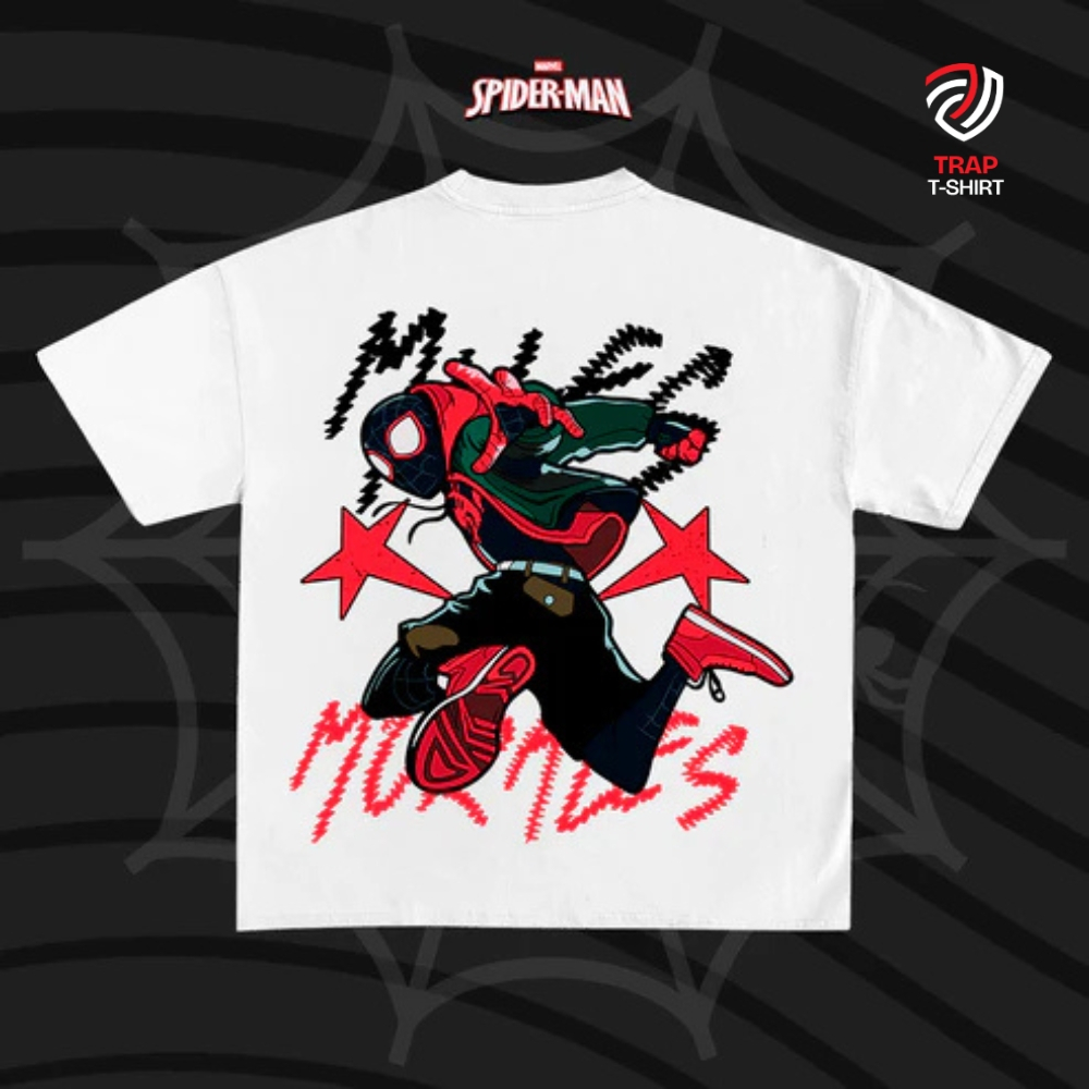 Camiseta Vintage Homem aranha Aranhaverso spider man Miles Morales 100% Algodão Premium Oversized