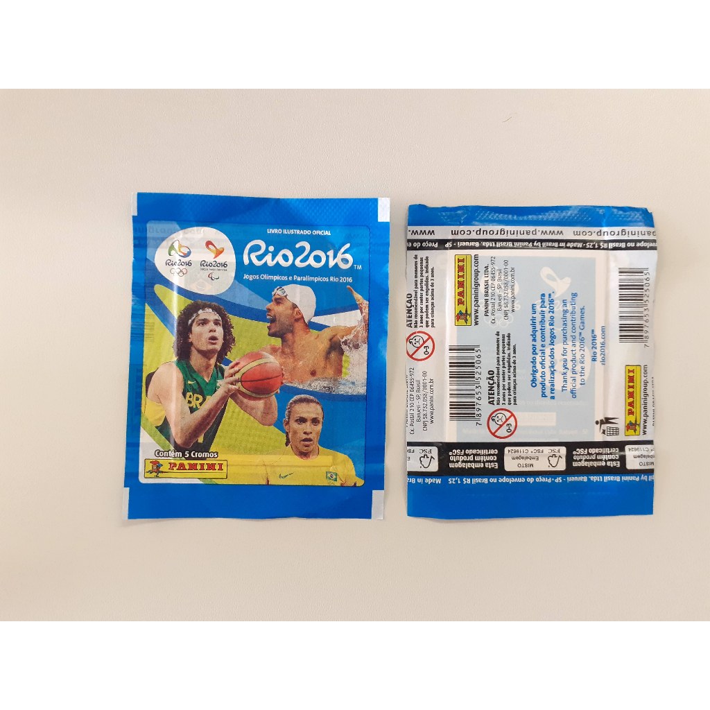 PANINI PACOTINHO ENVELOPE OLIMPIADAS RIO 2016 -  NOVO ORIGINAL COM 5 FIGURINHAS