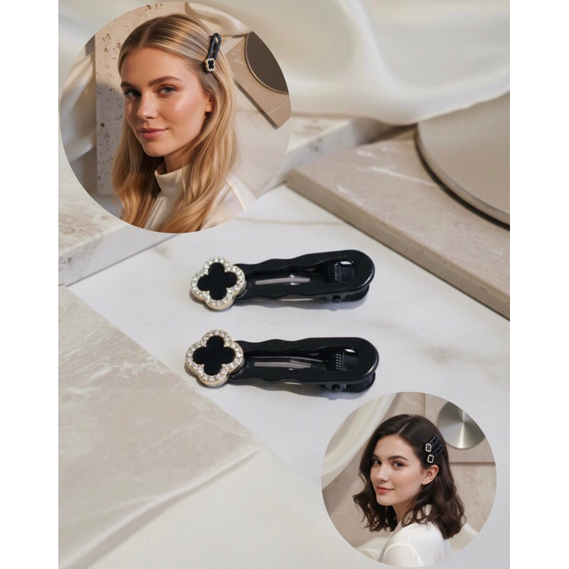 kit Par de Presilha Bico de Pato Luxo Moda Blogueira em Oferta na Shopee