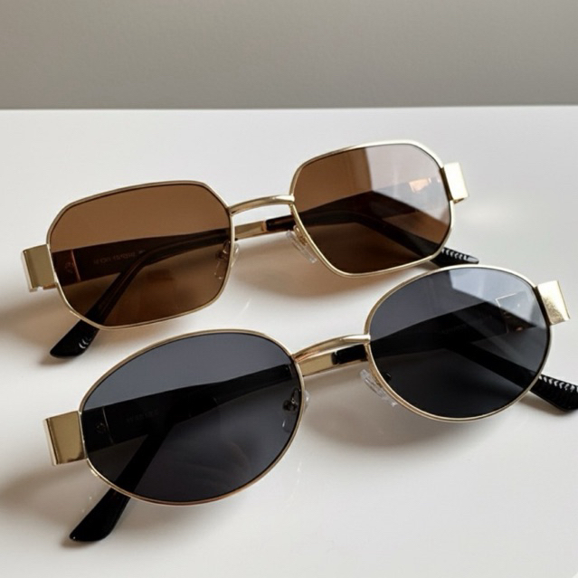 Conjunto de Óculos de Sol Metal Retrô Unissex Várias Cores Exclusivo da Moda 2025 Vintage Tendência em Oferta na Shopee