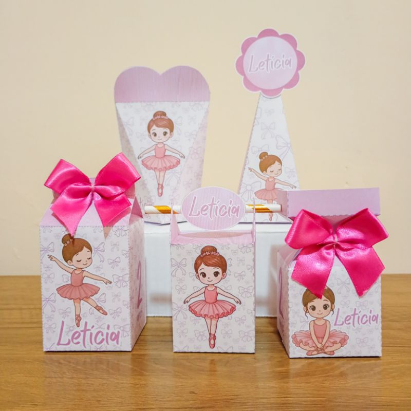 PEGUE E MONTE Caixinhas personalizadas bailarina festa aniversário lembrancinhas