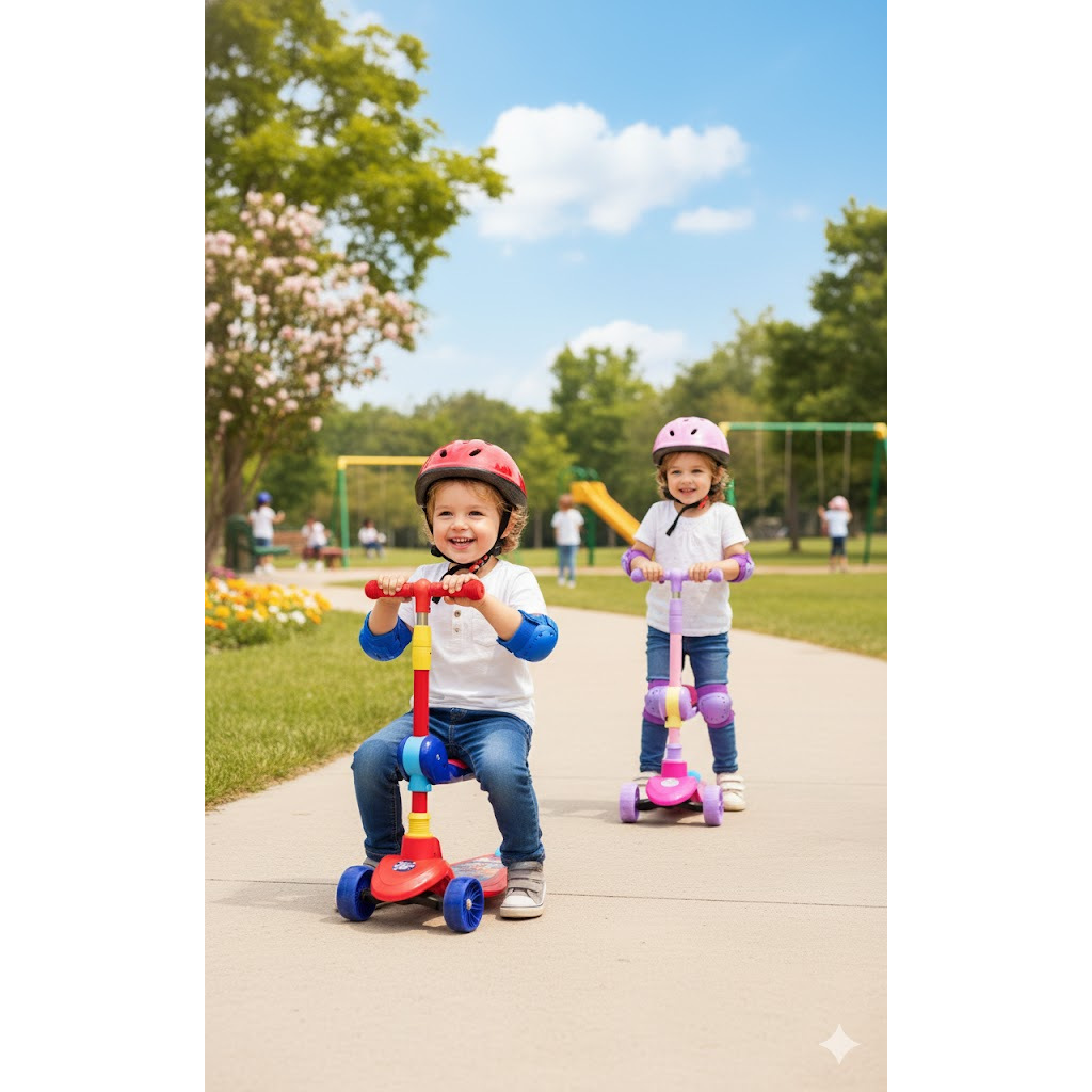 Patinete Scooter Infantil 2 em 1 com Assento Removível – Azul ou Rosa até 50kg