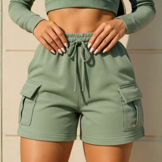 Short Moletom  Cargo Feminino Verão Confortável, Estiloso e com Bolsos Laterais ENVIO IMEDIATO !!! em Oferta na Shopee