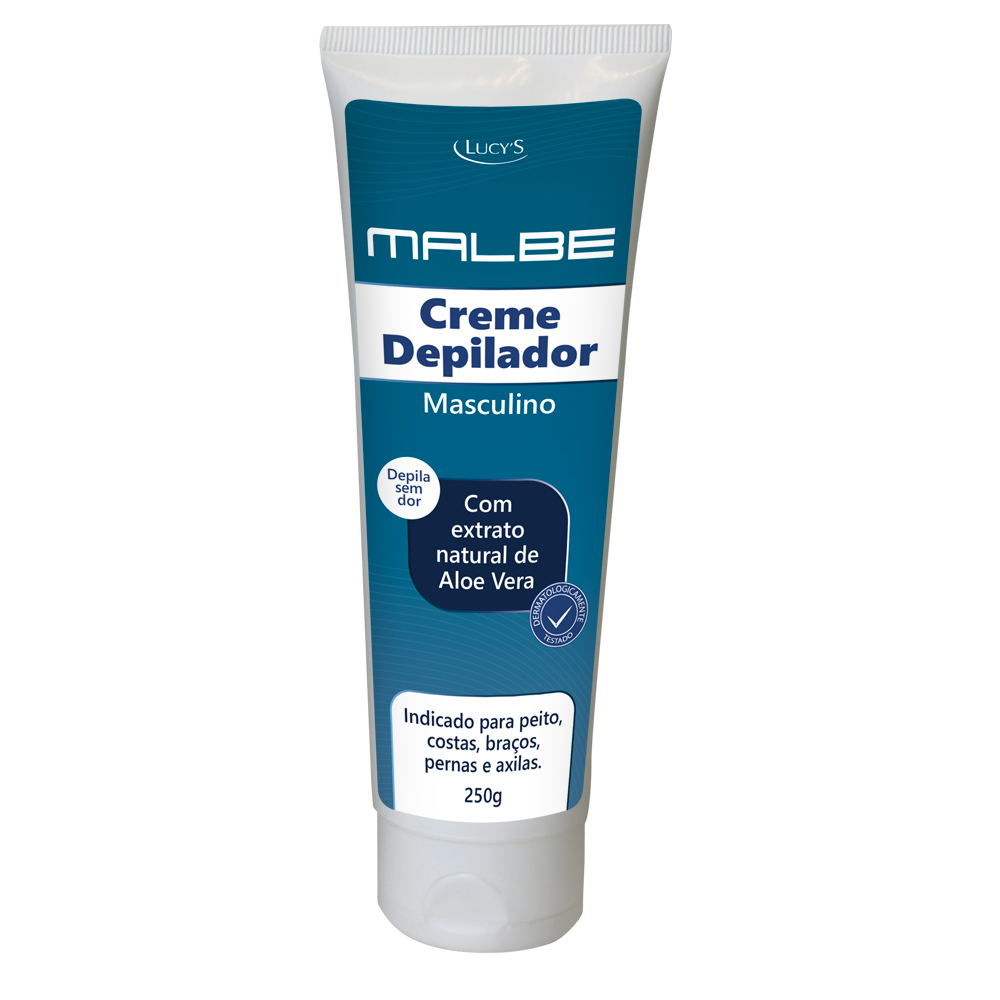 Creme Depilador Masculino Com Aloe Vera para Peito, Costas, Braços, Pernas e Axilas 250g