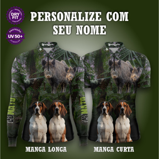 Camisa Caça Cachorro Americano com Zíper–Unissex UV50+ Premium Personalizada ADULTO-JUVENIL-INFANTIL em Oferta na Shopee