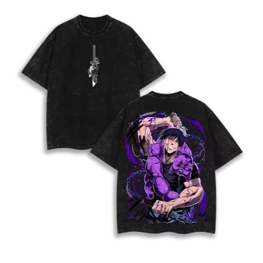 Camiseta Camisa Blusa Algodão Unissex Entrega Rapida Anime Lançamento  Jujutsu Kaisen Acid Washed Vintage