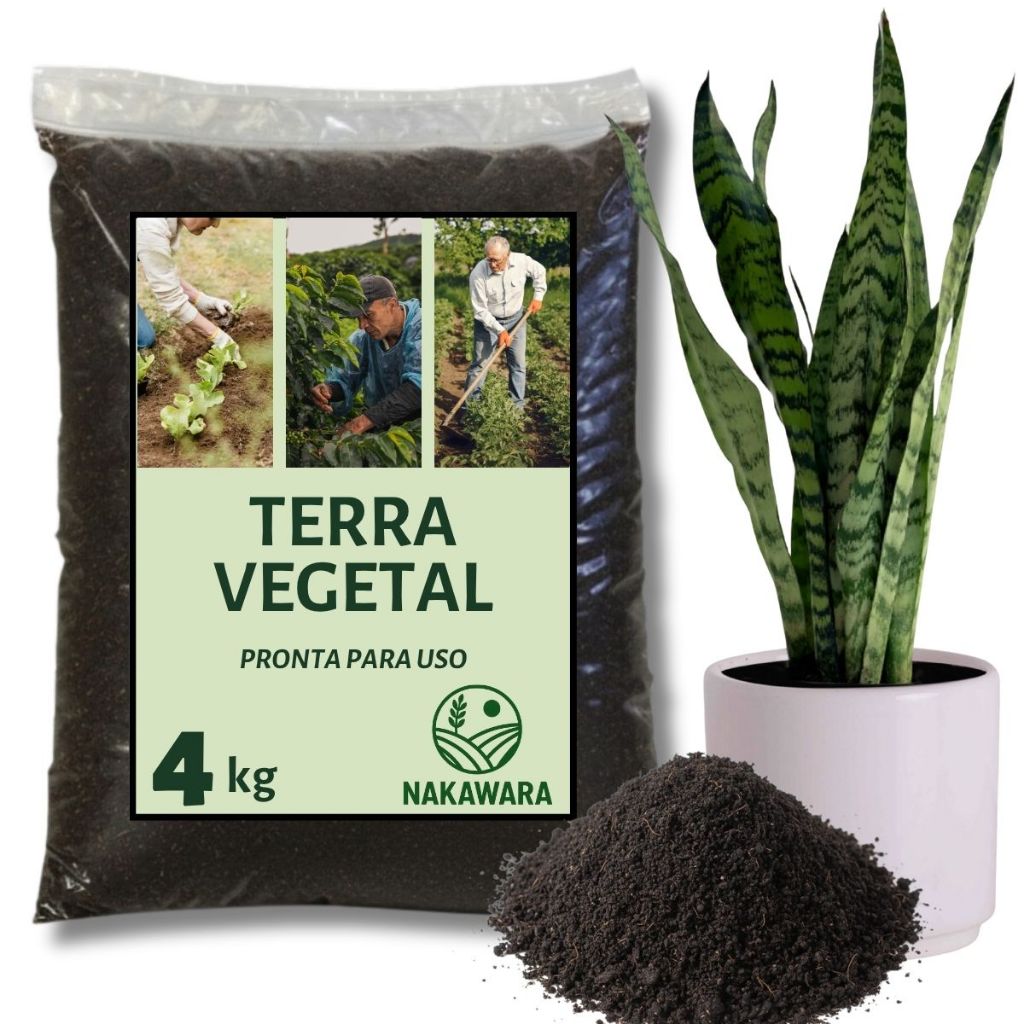 Terra Vegetal Adubada Premium 4kg Nakawara – Ideal para Espada-de-São-Jorge e Plantas Ornamentais em Oferta na Shopee