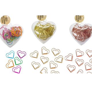 Clips Coração 20 unidades Dourado Rosé ou Colorido Tilibra em Oferta na Shopee