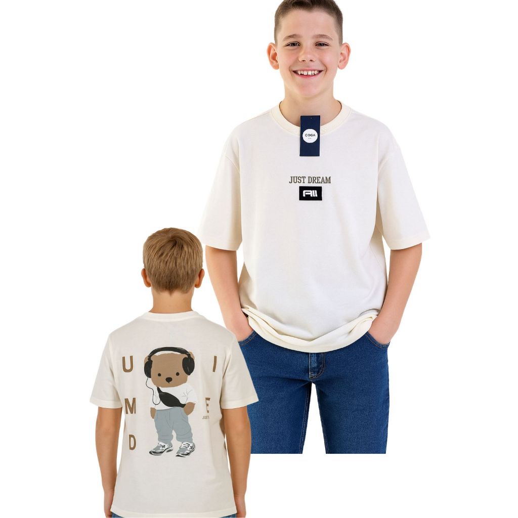 Camiseta Juvenil Masculina Infantil Menino Algodão Camiseta Oversized Infantil menino