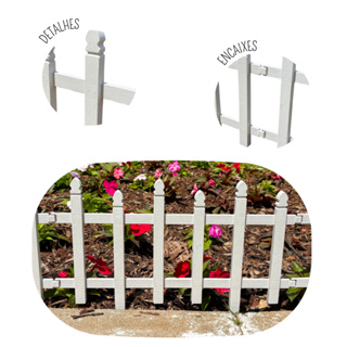 Kit Com 5m Cerca Estilo Madeira Plástica Decorativa Jardim Para Casas e Apartamentos em Oferta na Shopee