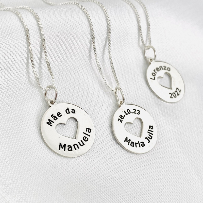 Colar Coração Personalizado em Prata 925 Legítima em Oferta na Shopee