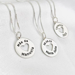 Colar Coração Personalizado em Prata 925 Legítima