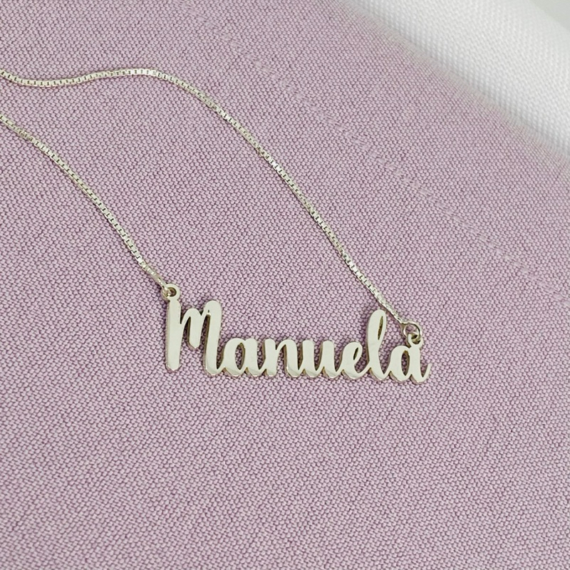 Colar com Nome Manuscrito Personalizado em Prata 925 Legítima — imagem 2 de 2