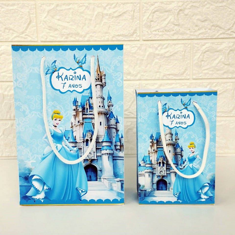 Sacolinha Personalizada Cinderela | Festa Infantil | Lembrancinhas | Aniversario