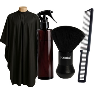 Kit Barbeiro Profissional Capa De Corte + Borrifador + Pente Carbono + Espanador Profissional em Oferta na Shopee