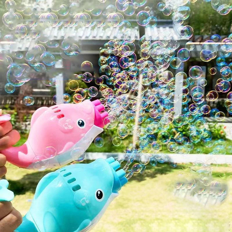 Máquina Lança Bolhas Automática Golfinho Brinquedo Mágico Festas Presentes Aniversário