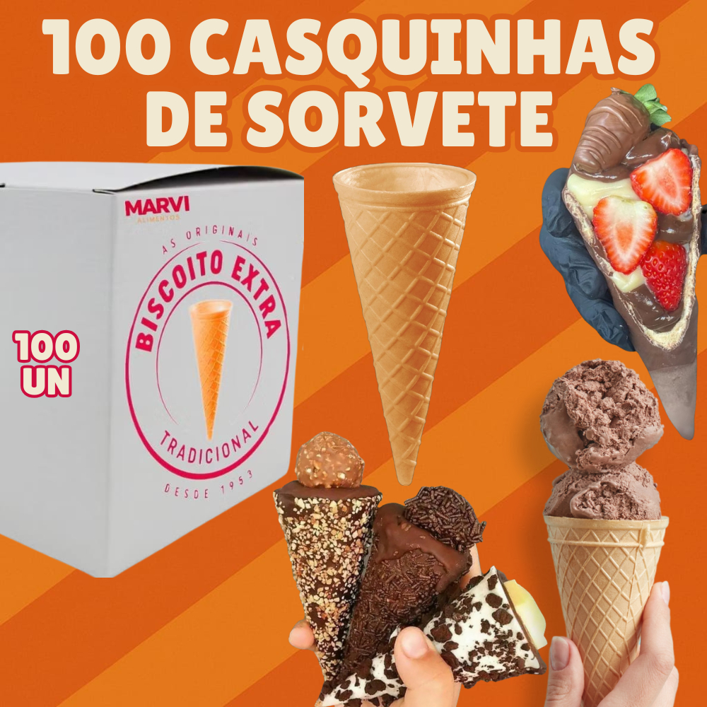 Casquinha Biscoito EXTRA Marvi para Sorvete ou Cone em Oferta na Shopee
