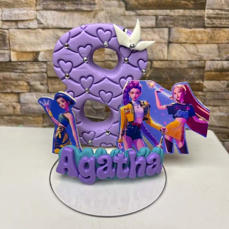 Vela aniversario Personalizada em Biscuit Guerreiras K-pop em Oferta na Shopee