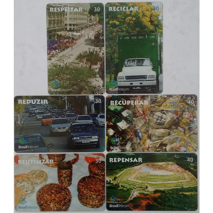SEMANA DO MEIO AMBIENTE, Série completa c/ 06 cartões, Brasil Telecom (PR).