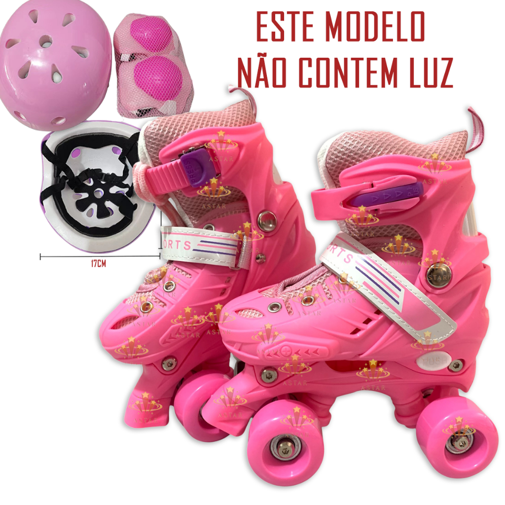 Patins De 4 Rodas Meninas Com Protecao Rosa Azul Sem Luz De Led Promocao 2025 Novo Semi Profissional